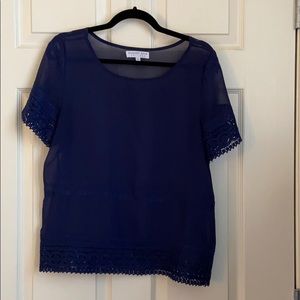 Sheer blouse with embroidery